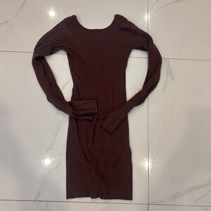 Dynamite Brown Knit Mini Dress